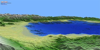 Lake Tahoe elevation model with Bathymetry 3D